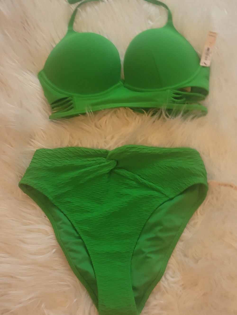 Victoria's Secret Bright Green Padded Bikini Set